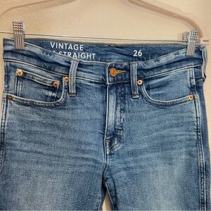 J.Crew 9” Vintage Straight Ankle Length Raw Hem Jeans Size 26